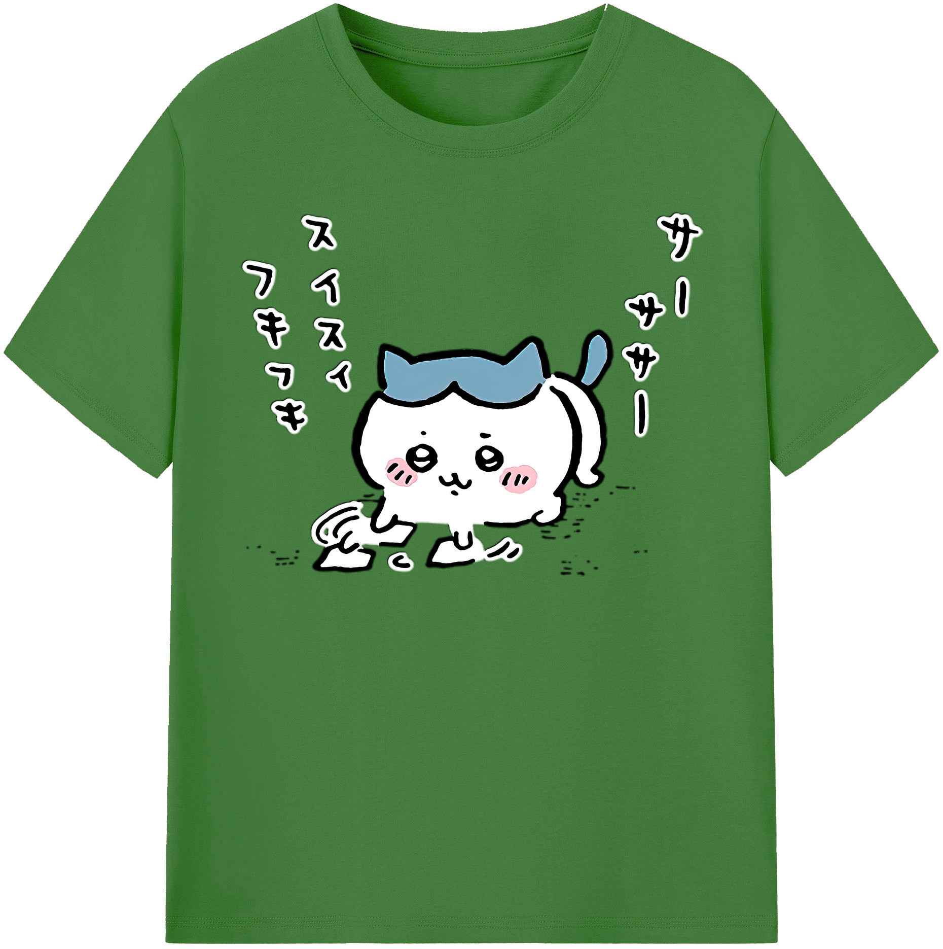 （画像用） ちいかわ ハチワレ Chii-kawa hachiware レディースカジュアルプリントTシャツ（綿100％）
